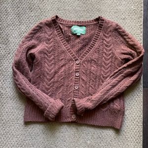 Brown Cable Knit Cardigan from American Eagle